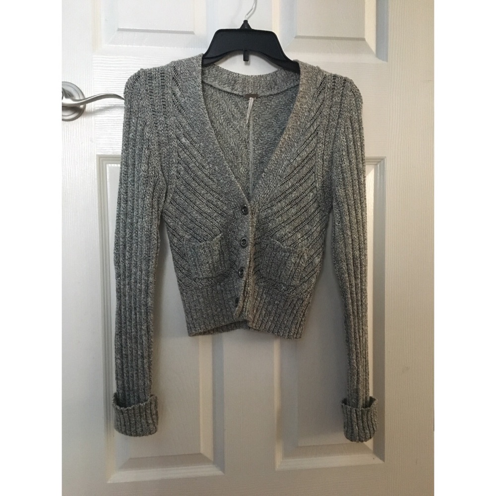 SOLD Free People Pale Cloud Grey Cardigan XS - Picture 1 of 3
